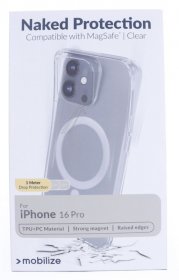 Mobilize Leather Bag Gsm - 29726 Mobilize Magsafe Compatible Naked Protection Case For Apple Iphone 16 Pro Clear