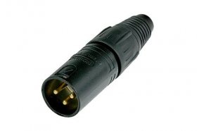 Neutrik Xlr Plug - Nc3mx-b 3-pole Cable Connector With Black-chromed Housing And G
