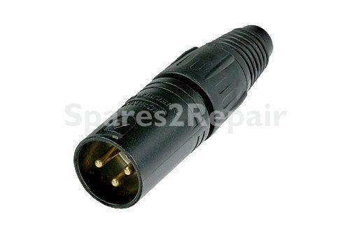 Neutrik Xlr Plug - Nc3mx-b 3-pole Cable Connector With Black-chromed Housing And G