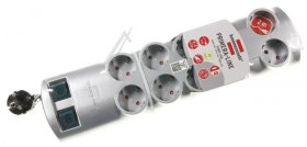 BRENNENSTUHL 10 Way Socket Outlet Switch PRIMERA-LINE STECKDOSENLEISTE 10-FACH SILBER 2M, 5-FACH SCHALTBARE STECKD