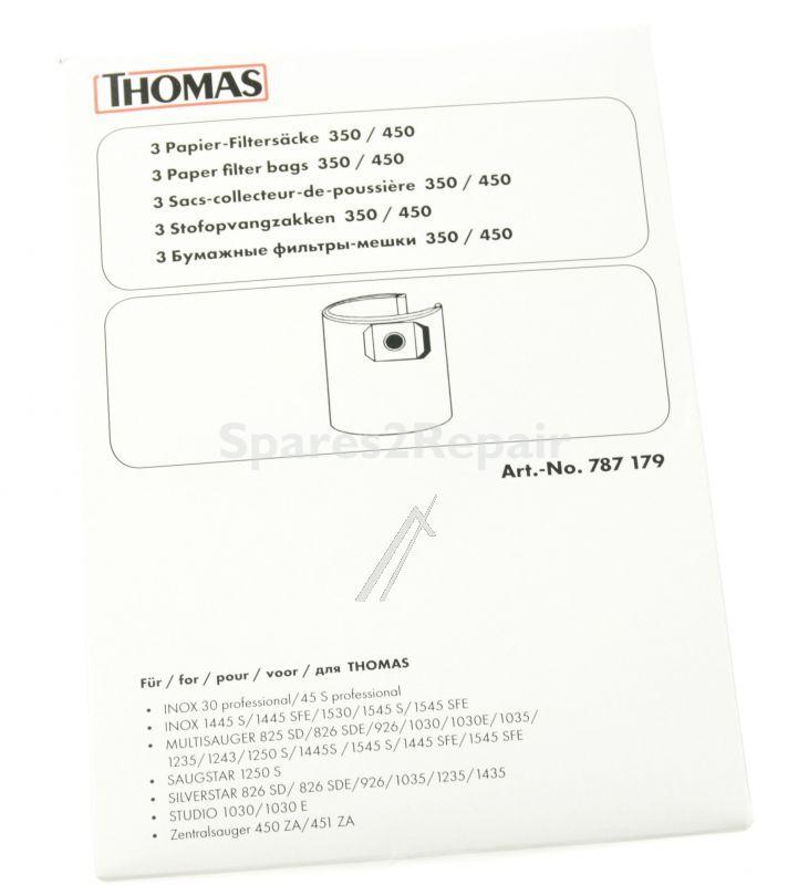 Thomas Vacuum Cleaner Bags - 787179 Paper Filter Bags X 3