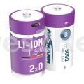 Ansmann D-size / Rechargeable Battery - 2× Mono D Li-ion Acku 6000 Mah, 2-fach Usb-c Charging Cable