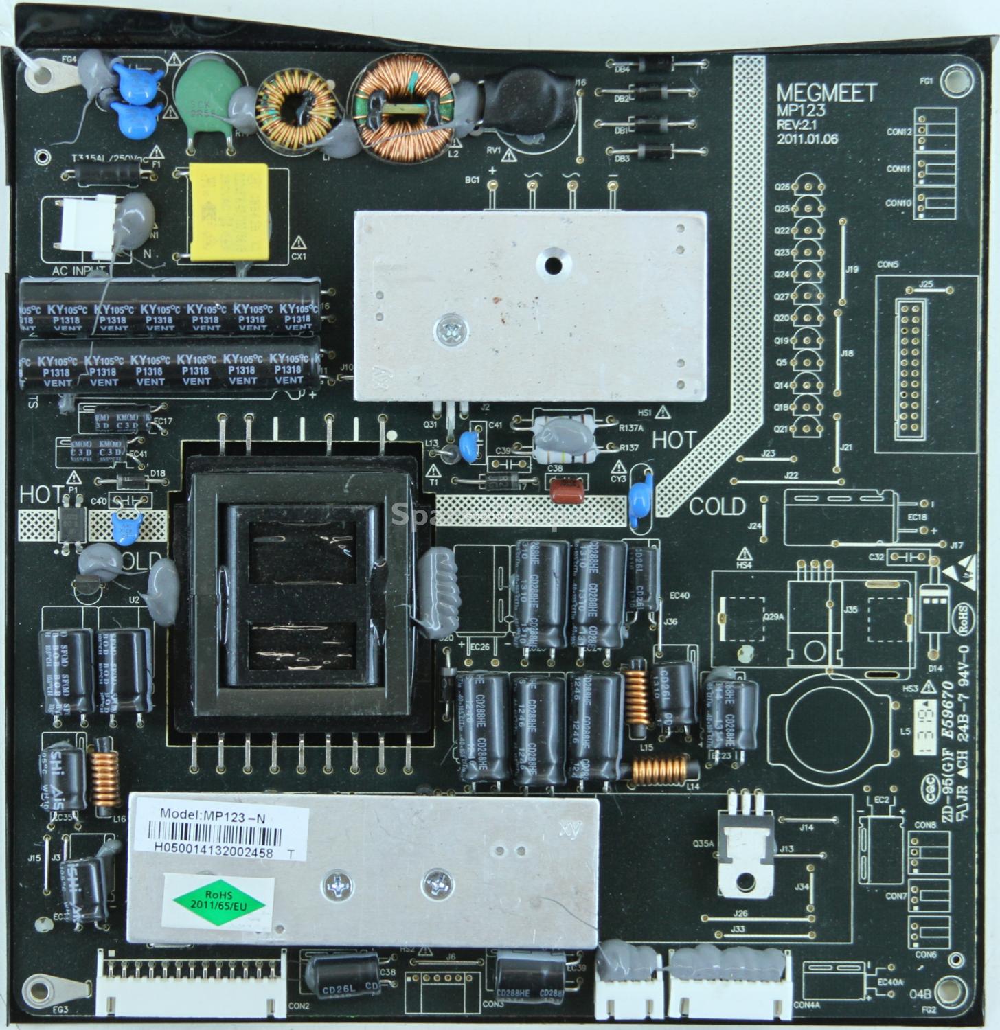 Baird JO37LEDBK - PSU - MEGMEET - MP123 - REV:2.1 - MP123-N