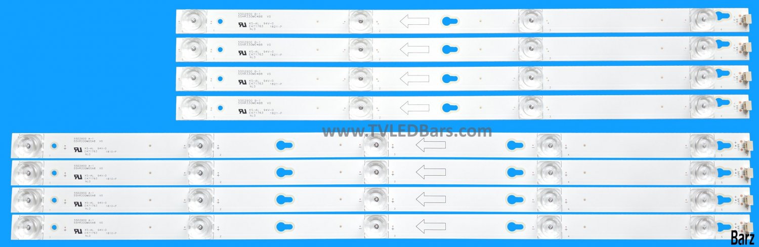 Barz LED Backlight Array TCL LED55P6250US LVF550ND1L CD915 V1 55D2900 A-1 B-1 8pcs
