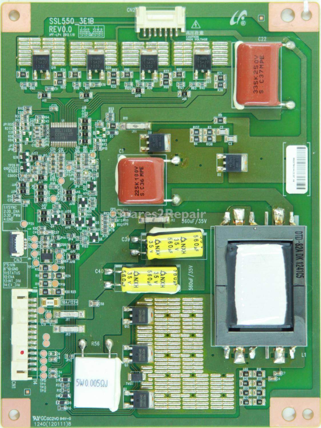 Blauplunkt 55/188J-GB-5B-1HCU-UK - LED Driver Board - LJ97-00227B - SSL550_3E1B - REV0.0
