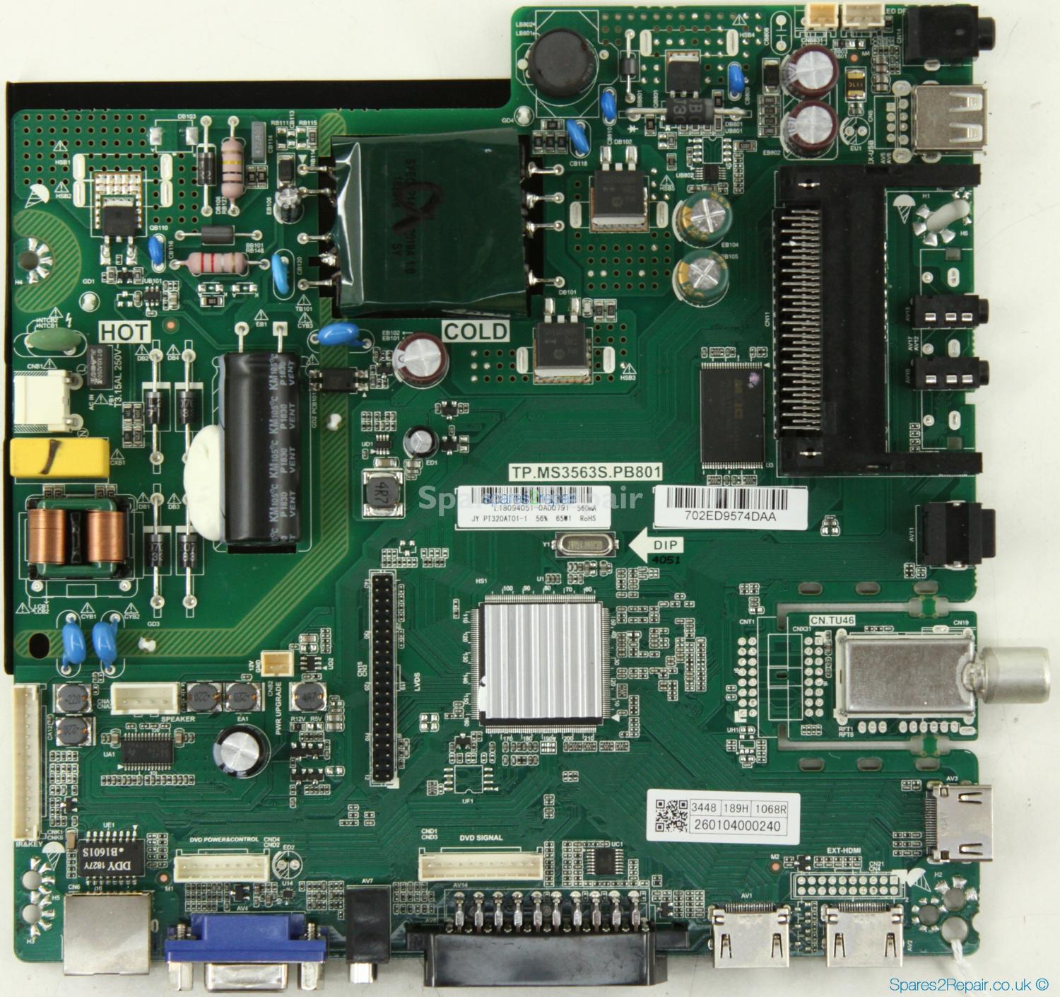 JVC LT-32C485 - Main Board - L18094051 - TP.MS3563S.PB801 - 260104000240 - PT320AT01-1