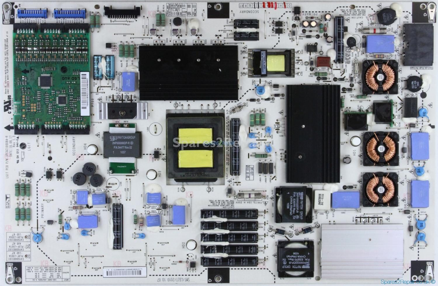 LG 42LE4500-ZA - Power Supply - EAY60803102 - PLDF-L907A - 3PCGC10008A-R - Rev 1.3