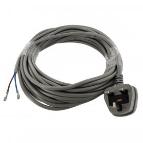 Compatible for Dyson DC02, DC03, DC04, DC07 Grey Cable & 13A Plug Assembly (2-Core x 0.75mm, tagged 4.8mm, 10m)