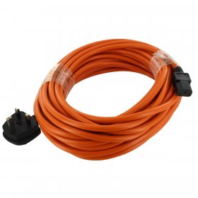 Universal Orange Cable & 13A Plug Assembly (3-Core x 1.5mm & 10A Connector, 15m)