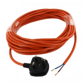 Universal Orange Cable & 13A Plug Assembly (2-core x 1.0mm, 12m)