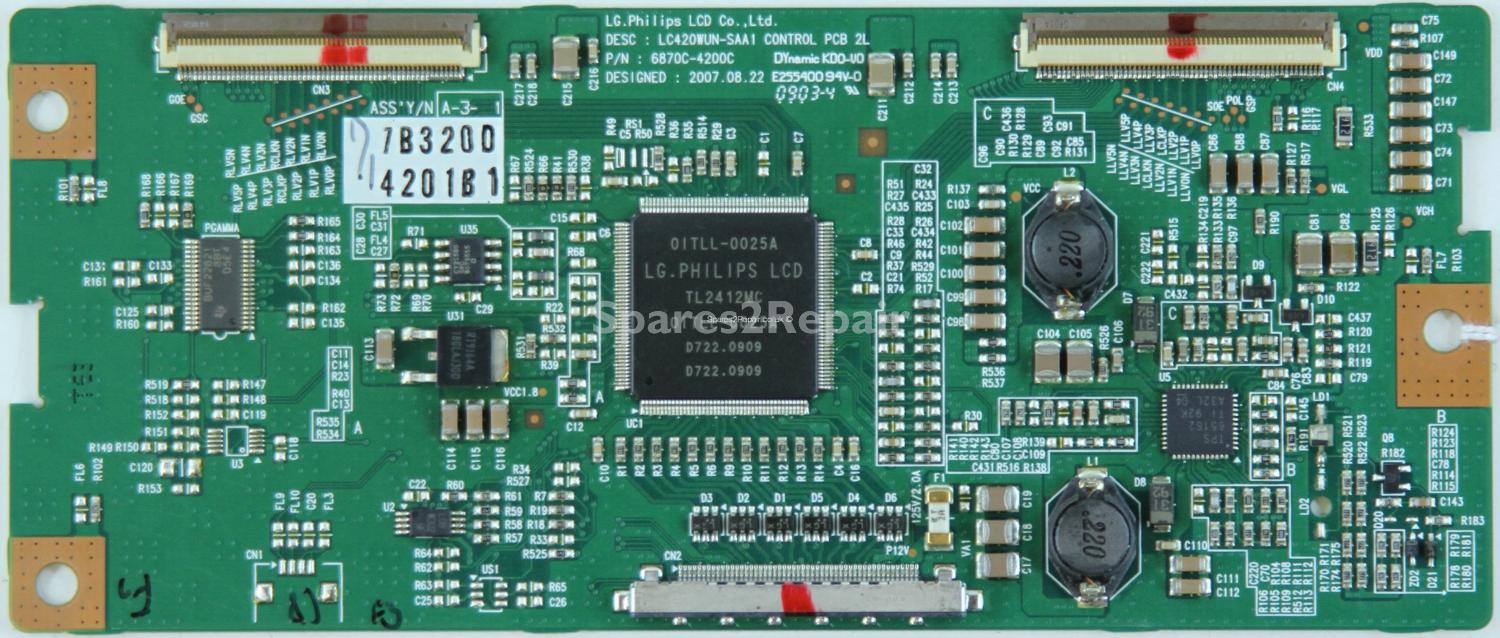 Philips 42PFL7603D/10 - LVDS - 6870C-4200C - 6871L-4201B - LC420WUN-SAA1 CONTROL PCB 2L