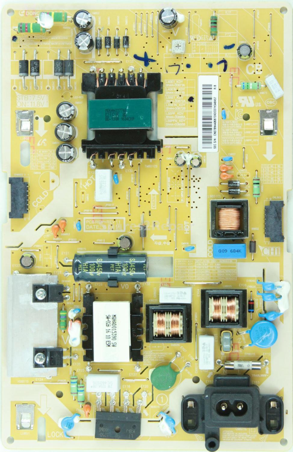 Samsung UE40K5500AK - Power Supply - BN44-00872A - REV 1.1 - L55E1_KDY