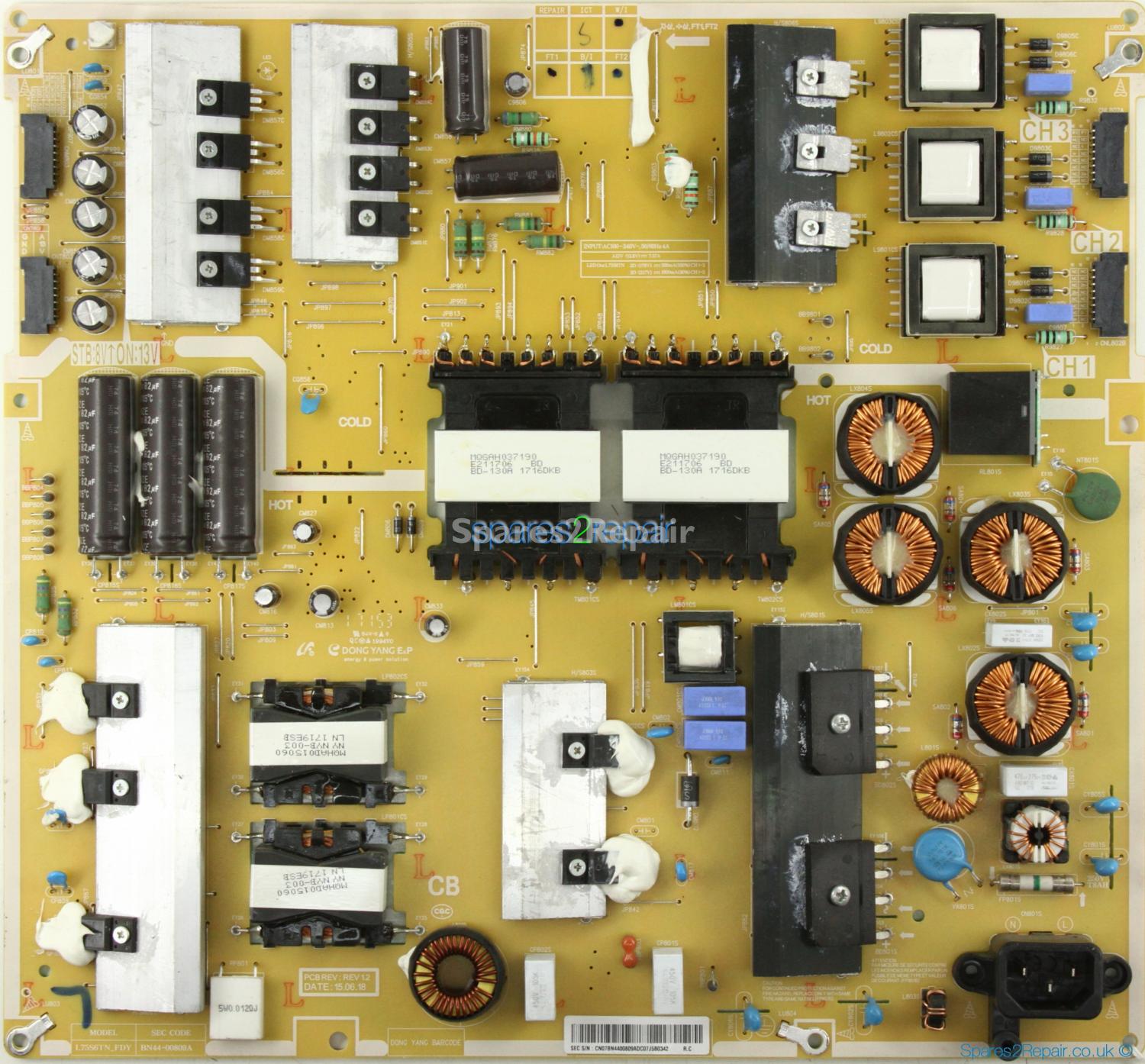 Samsung UE75MU6100K - Power Supply - BN44-00809A - L75S6TN_FDY - REV 1.2