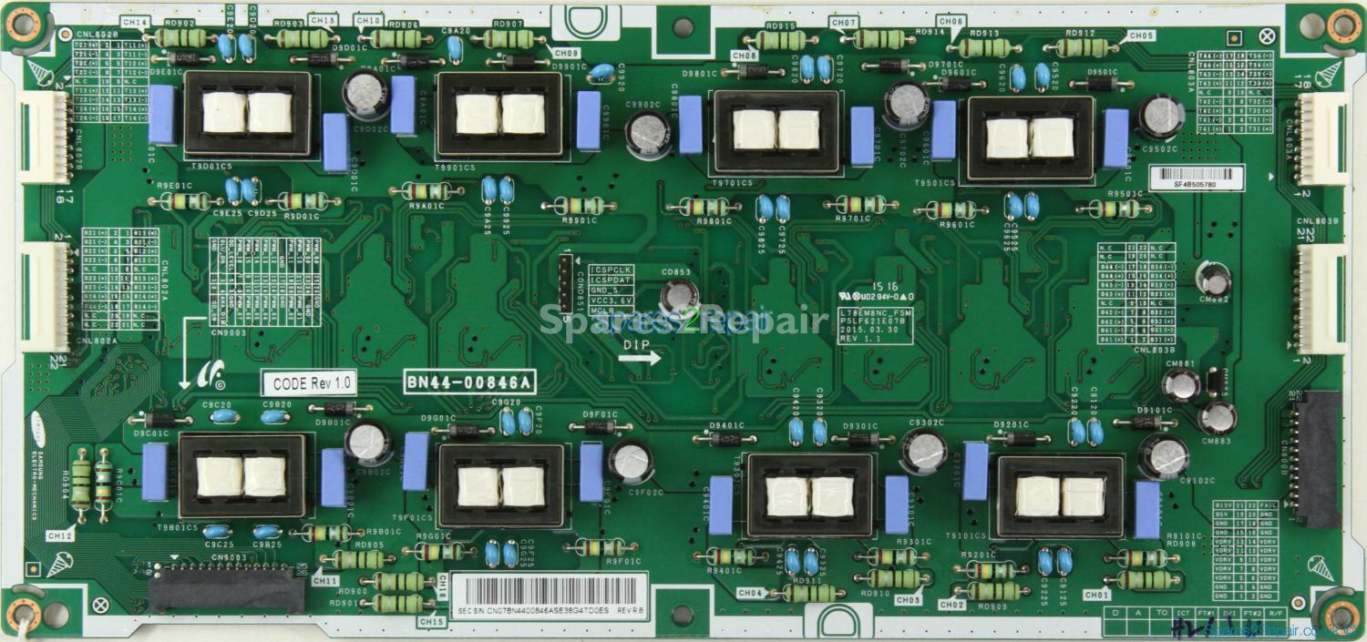 Samsung UN78JS9100F - LED Driver Board - BN44-00846A - L78EM8NC_FSM - PSLF621E07B - REV 1.1