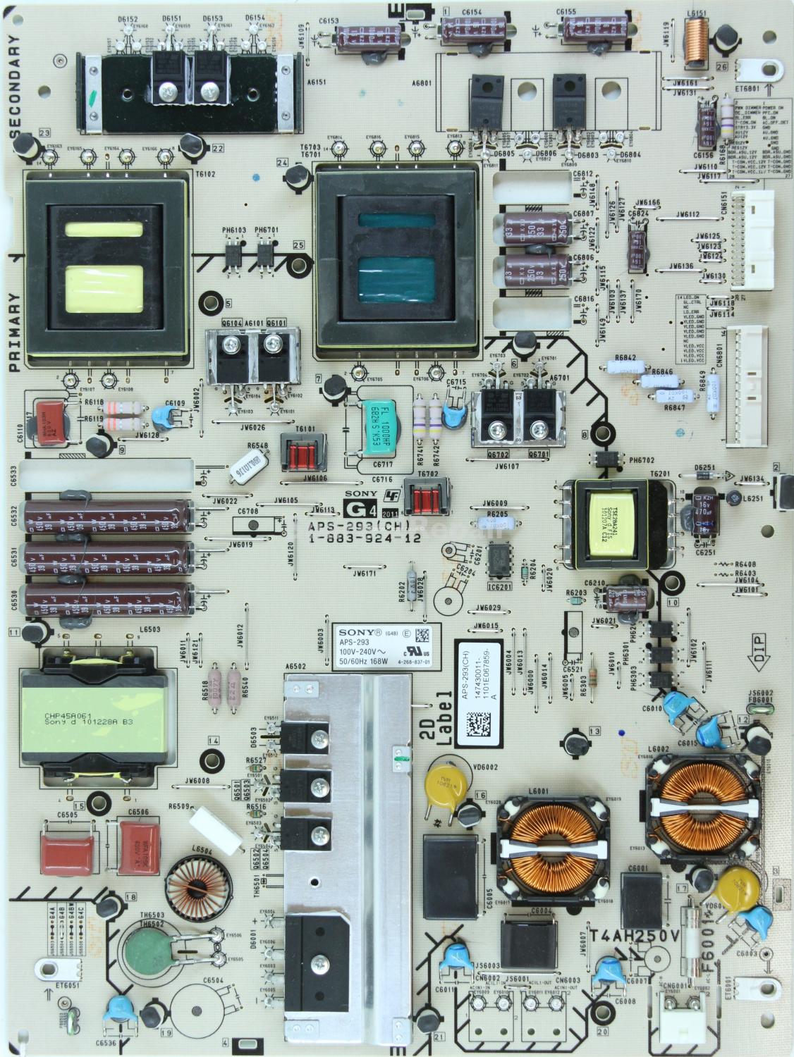 Sony KDL-40EX723 - Power Supply - 1-883-924-12 - 4-268-837-01 - 147430011 - APS-293(CH) G4 - JS6504 G4B
